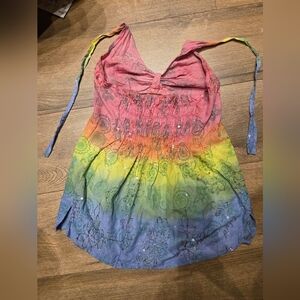 Colorful Tie-Dye Halter Top